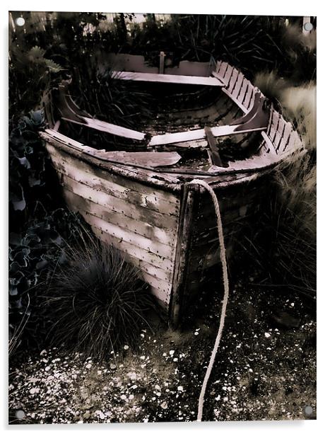 Dilapidated old boat Acrylic by Dean Messenger