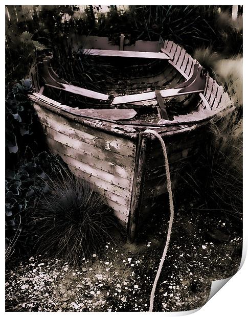 Dilapidated old boat Print by Dean Messenger