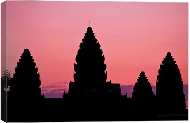 Sunrise over Angkor Canvas Print by Kim Vetten