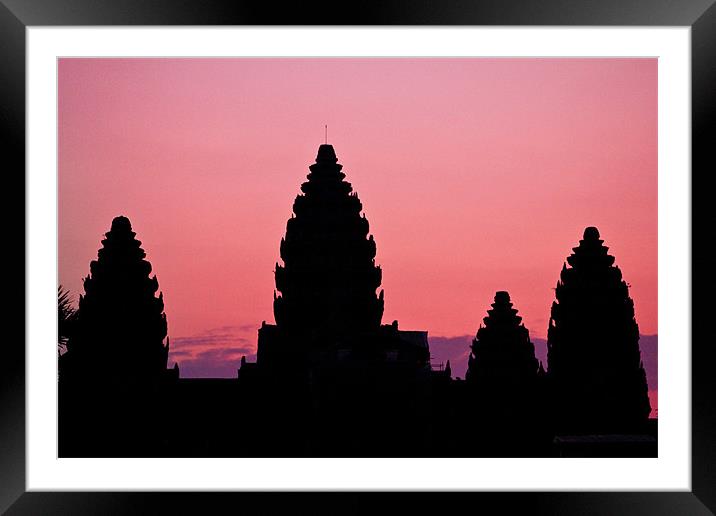 Sunrise over Angkor Framed Mounted Print by Kim Vetten