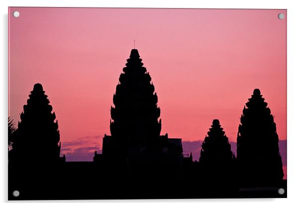 Sunrise over Angkor Acrylic by Kim Vetten