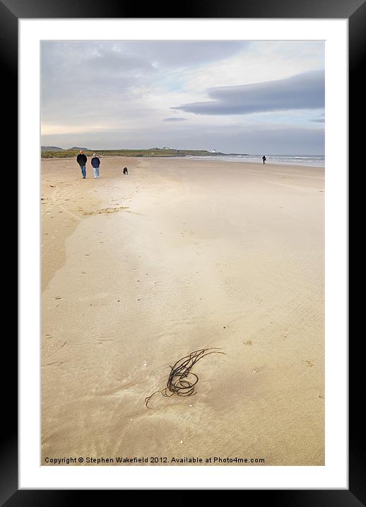 Bamburgh beach No2 Framed Mounted Print by Stephen Wakefield