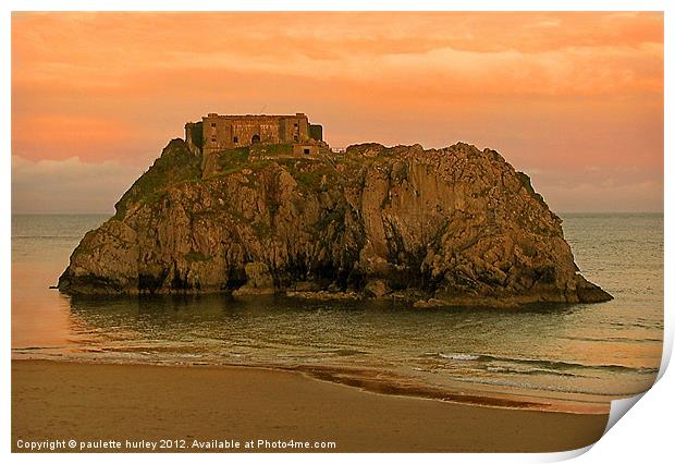 St Catherine's Island.Tenby 1. Print by paulette hurley