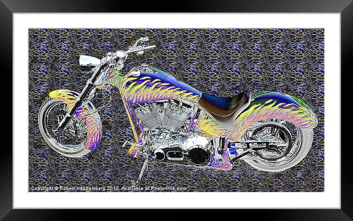 SOLARIZED PSYCHO CHOPPER Framed Mounted Print by Robert Happersberg