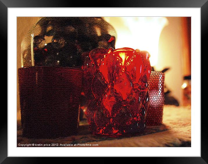 red votives Framed Mounted Print by kirstin price
