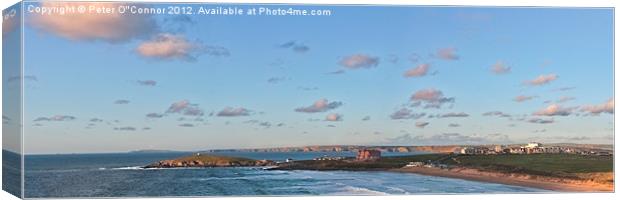 Newquay Cornwall Coastline Panorama Canvas Print by Canvas Landscape Peter O'Connor