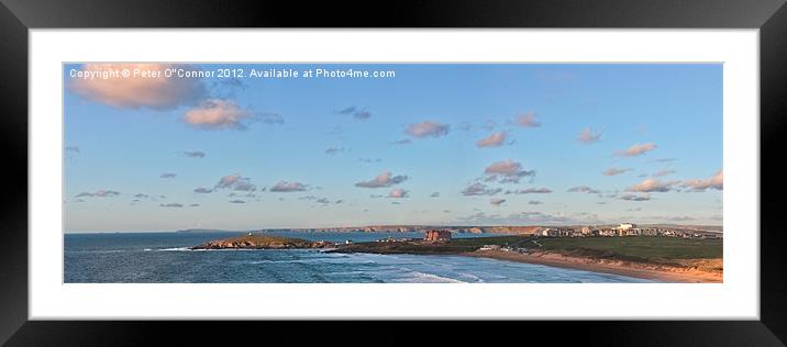 Newquay Cornwall Coastline Panorama Framed Mounted Print by Canvas Landscape Peter O'Connor
