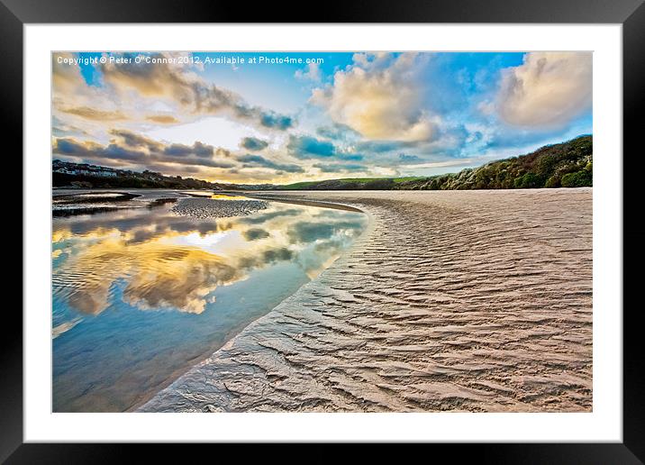 Riverbank Dawn Framed Mounted Print by Canvas Landscape Peter O'Connor