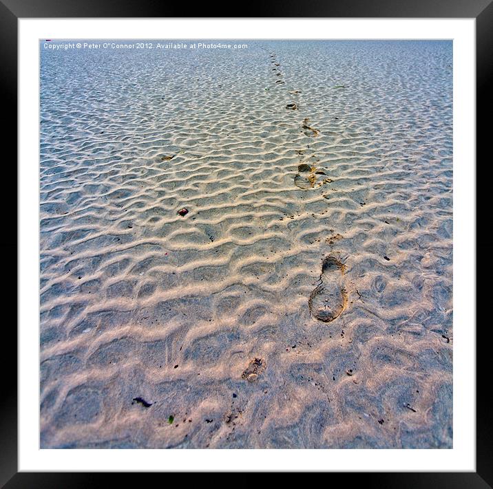 Footprints in the sand Framed Mounted Print by Canvas Landscape Peter O'Connor