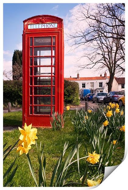 Red Telephone Box at Wells Print by Stephen Mole