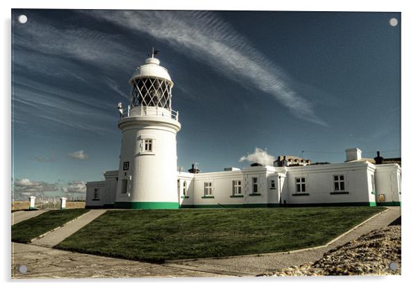 Pendeen Lighthouse Acrylic by Rob Hawkins