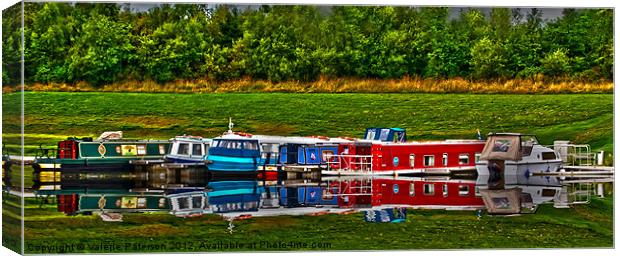 Barge Reflection Canvas Print by Valerie Paterson