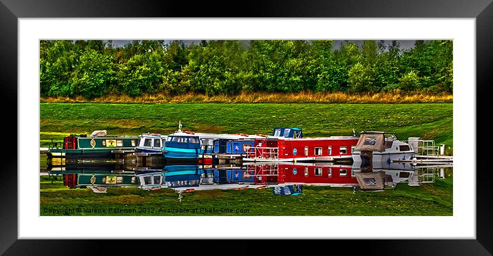 Barge Reflection Framed Mounted Print by Valerie Paterson