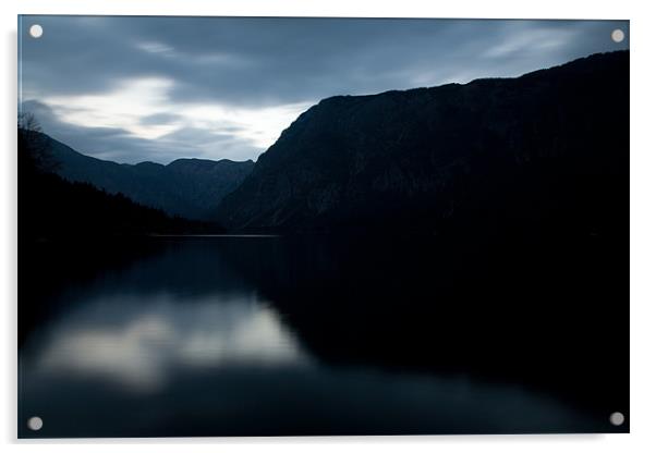Lake Bohinj at dusk Acrylic by Ian Middleton