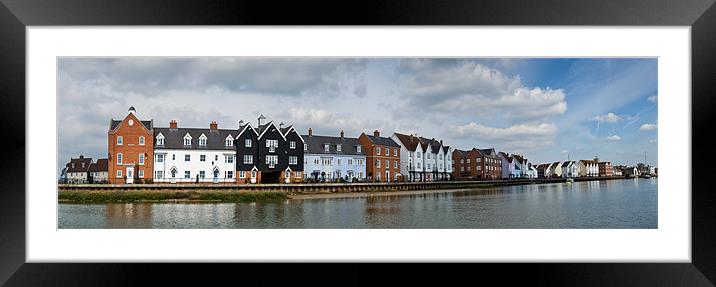 Wivenhoe waterfront panorama Framed Mounted Print by Gary Eason