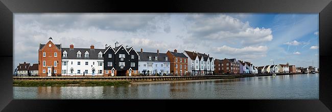 Wivenhoe waterfront panorama Framed Print by Gary Eason