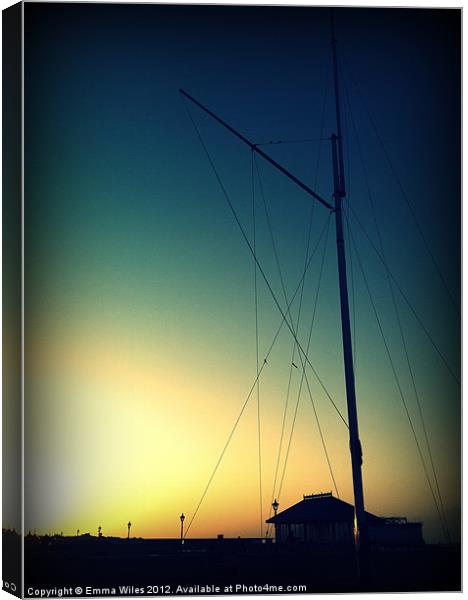 Masts at Sunset Canvas Print by Emma Wiles