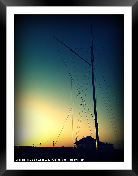 Masts at Sunset Framed Mounted Print by Emma Wiles