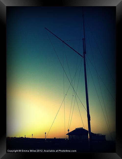 Masts at Sunset Framed Print by Emma Wiles