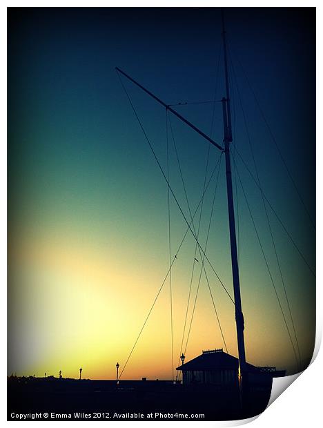 Masts at Sunset Print by Emma Wiles