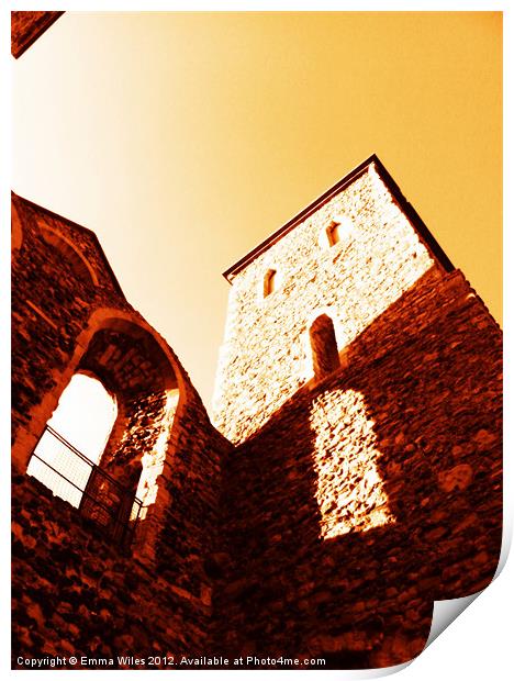 Reculver at Sunset Print by Emma Wiles