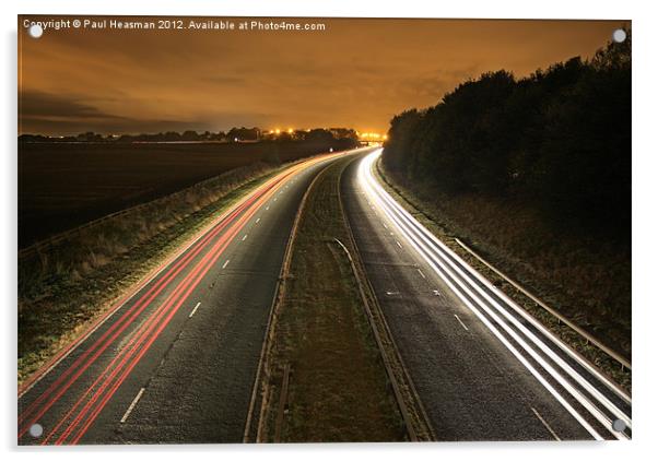 Motorway light trails Acrylic by P H