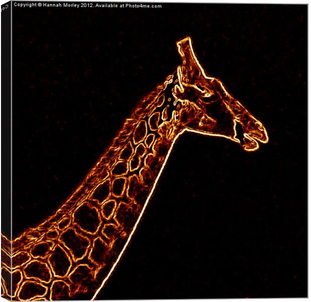 Neon Giraffe Canvas Print by Hannah Morley