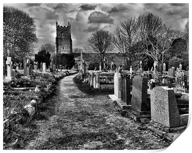 Church Graveyard Print by Ian Cocklin