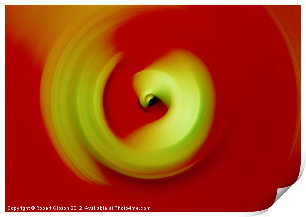 Spiral through Red Print by Robert Gipson