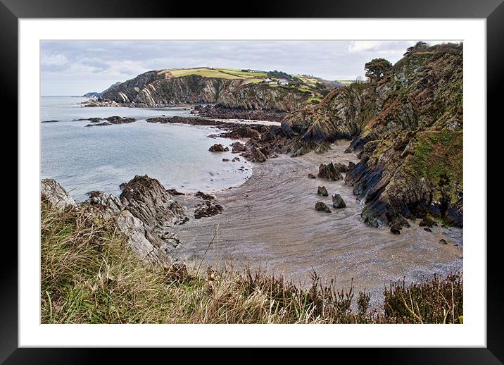 Sandy Cove Framed Mounted Print by Dave Wilkinson North Devon Ph