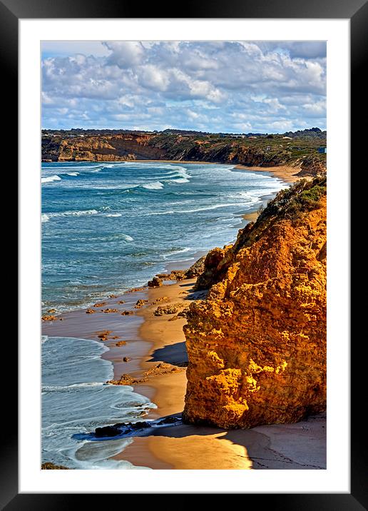 Surf Beach Framed Mounted Print by Roger Green