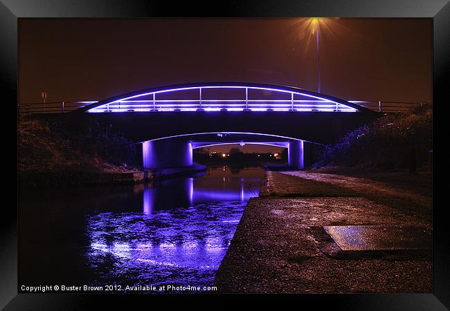 Falkirk Blue Bridge Framed Print by Buster Brown