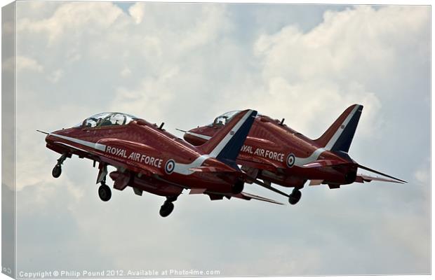 Red Arrows Jets Canvas Print by Philip Pound