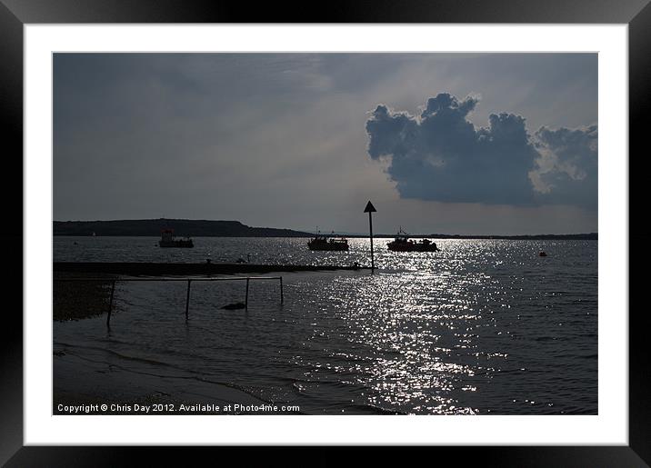 Christchurch Harbour viewed from Mudeford Framed Mounted Print by Chris Day