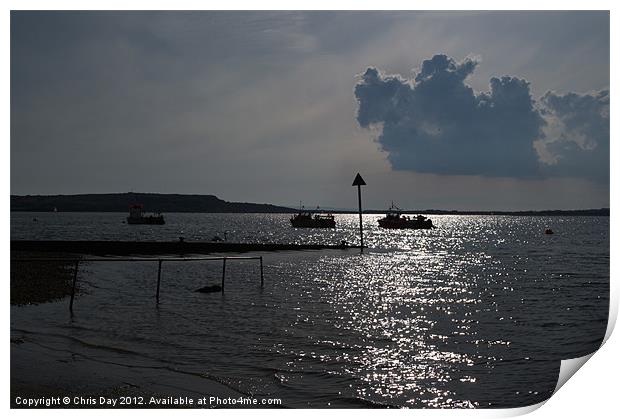 Christchurch Harbour viewed from Mudeford Print by Chris Day