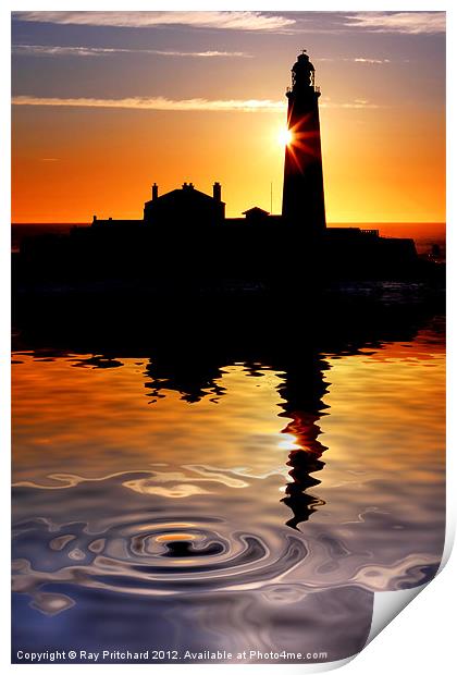 St Marys Lighthouse Print by Ray Pritchard