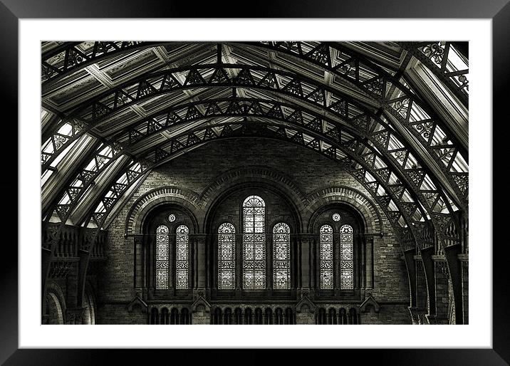 museum light - black and white Framed Mounted Print by Heather Newton