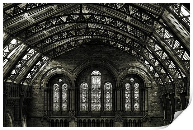 museum light - black and white Print by Heather Newton
