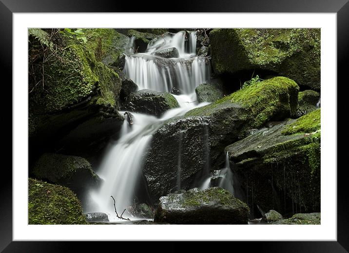 Lumsdale Waterfall Derbyshire Framed Mounted Print by Scott Simpson