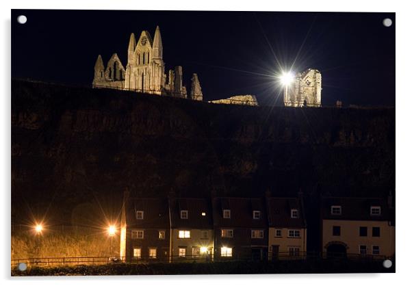 Whitby Abbey at Night Acrylic by Scott Simpson
