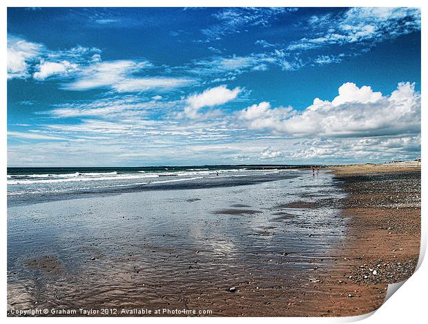 Majestic Sea Meets Serene Sky Print by Graham Taylor