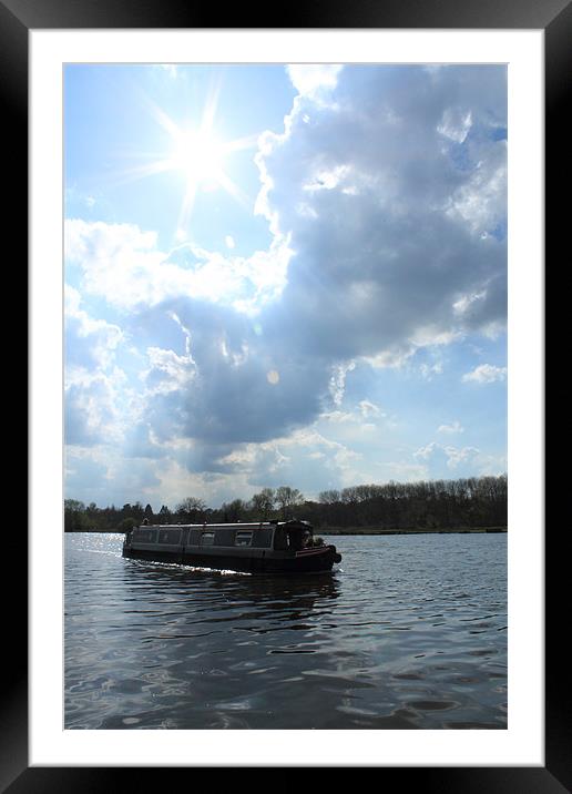 Sunny Narrowboat Framed Mounted Print by Adrian Wilkins