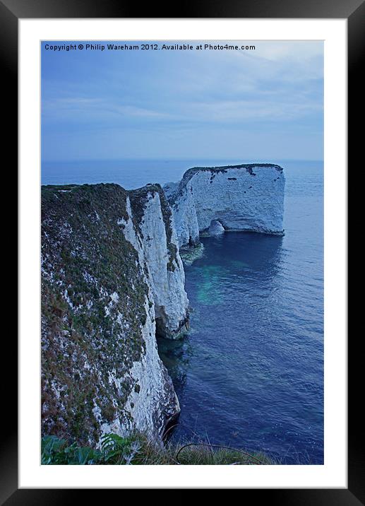 Old Harry Headland at Dawn Framed Mounted Print by Phil Wareham
