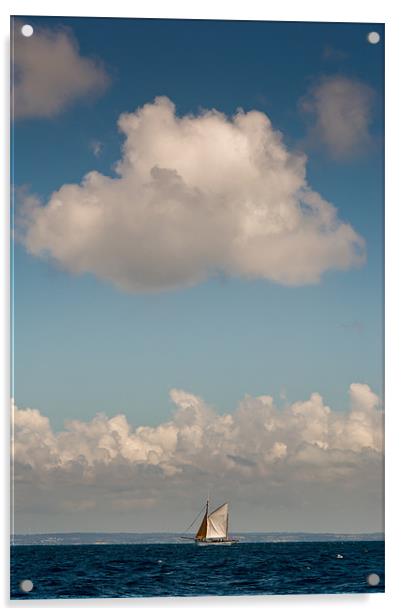 Sailing boat and cloud Acrylic by Gary Eason