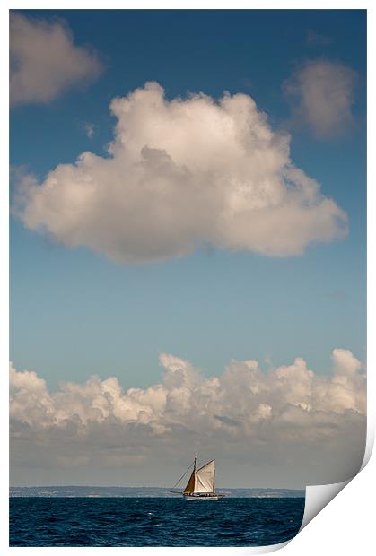 Sailing boat and cloud Print by Gary Eason