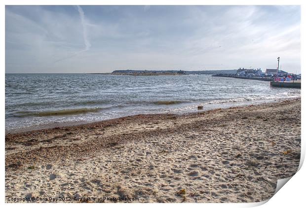 Entrance to Christchurch Harbour Print by Chris Day