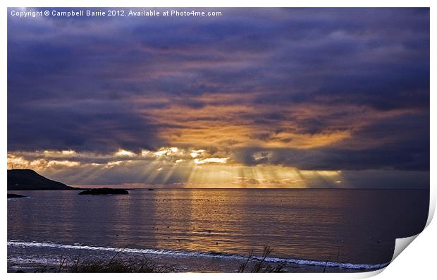 Girvan sunset Print by Campbell Barrie