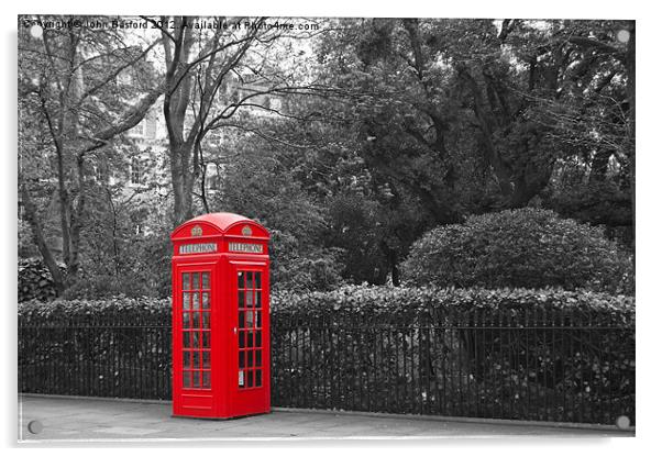 Thurloe Place Phonebox Acrylic by John Basford