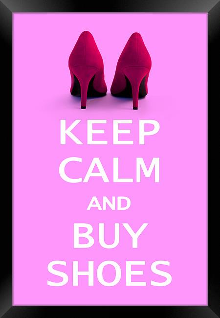 Keep Calm and Buy Shoes Framed Print by Natalie Kinnear