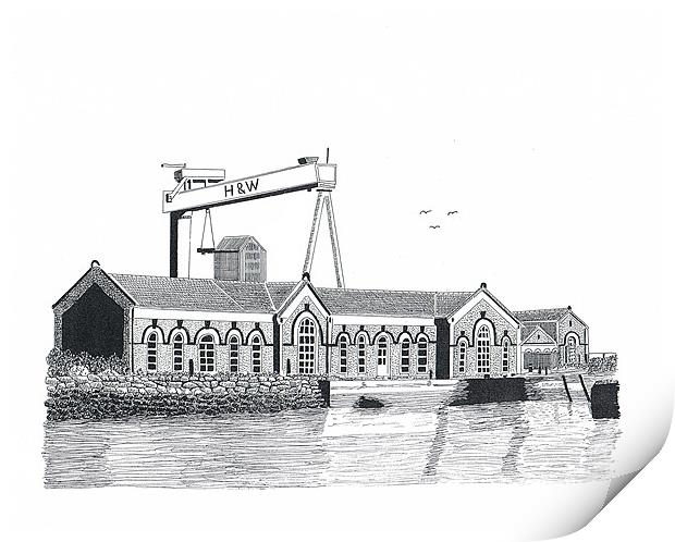 The Pump House, Titanic Quarter Print by Gordon and Gillian McFarland